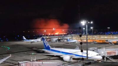 東京羽田機場飛機降落起火 民眾驚喊：在我眼前爆炸